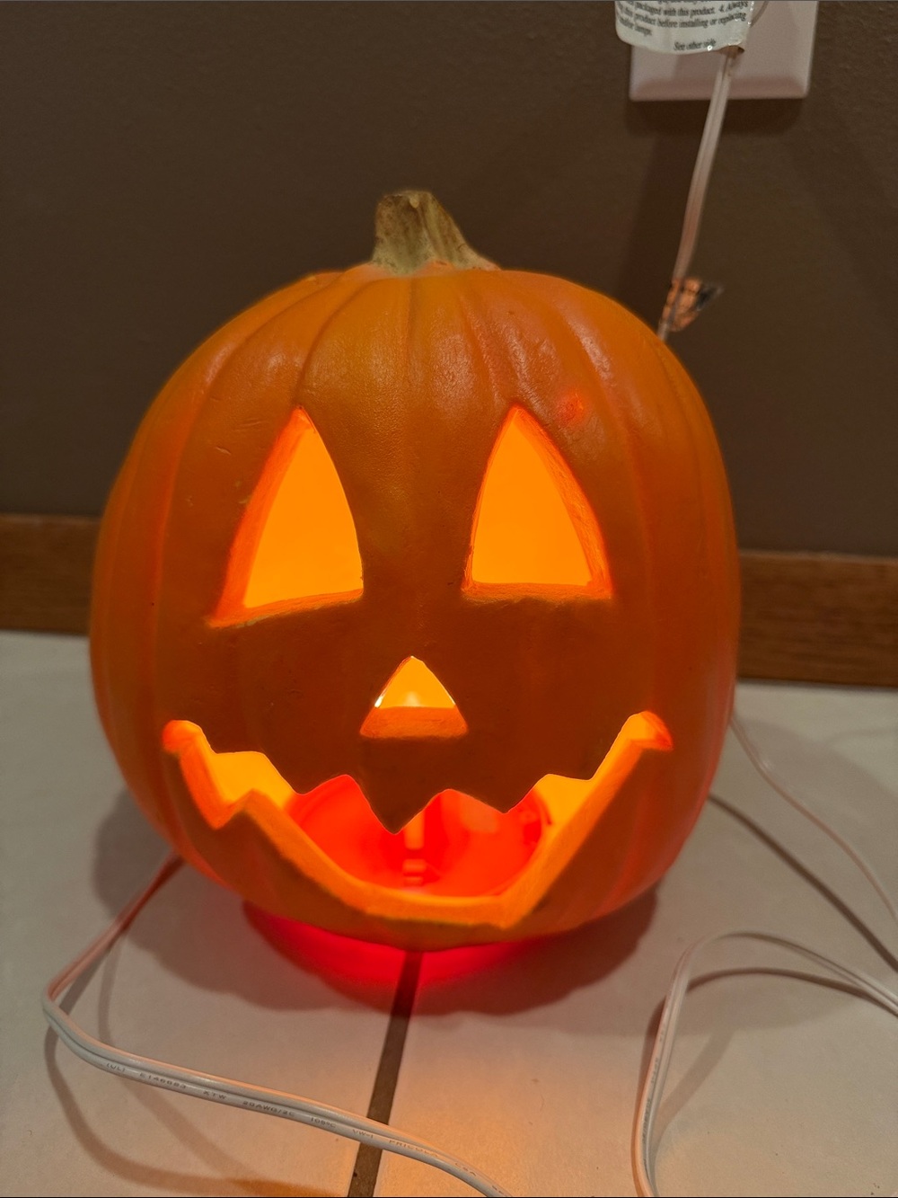 Trendmasters Light Up Pumpkin 90s Halloween Foam Blow Mold Jack-O-Lantern